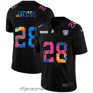 Superb Las Vegas Raiders 28 Josh Jacobs Nike Multi Color Black 2020 NFL Crucial Catch Vapor Untouchable Limited Jersey