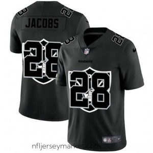 Gorgeous Las Vegas Raiders 28 Josh Jacobs Nike Team Logo Dual Overlap Limited NFL Jersey Black