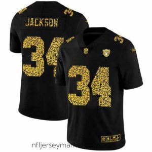 Luxurious Las Vegas Raiders 34 Bo Jackson Nike Leopard Print Fashion Vapor Limited NFL Jersey Black