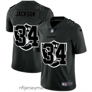 Luxurious Las Vegas Raiders 34 Bo Jackson Nike Team Logo Dual Overlap Limited NFL Jersey Black
