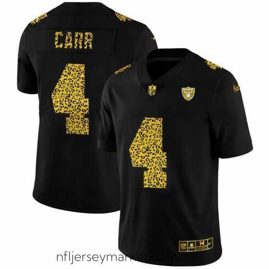 Luxurious Las Vegas Raiders 4 Derek Carr Nike Leopard Print Fashion Vapor Limited NFL Jersey Black