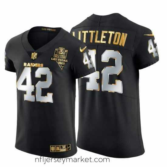Irresistible Las Vegas Raiders 42 Cory Littleton Nike Black Edition Vapor Untouchable Elite NFL Jersey