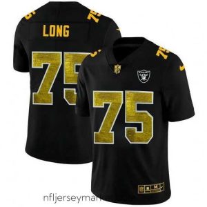 Magnificent Las Vegas Raiders 75 Howie Long Black Nike Golden Sequin Vapor Limited NFL Jersey