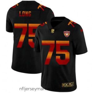 Top notch Las Vegas Raiders 75 Howie Long Black Nike Red Orange Stripe Vapor Limited NFL Jersey