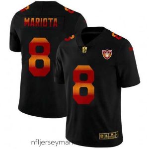 Luxurious Las Vegas Raiders 8 Marcus Mariota Black Nike Red Orange Stripe Vapor Limited NFL Jersey