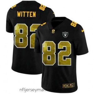Superb Las Vegas Raiders 82 Jason Witten Black Nike Golden Sequin Vapor Limited NFL Jersey