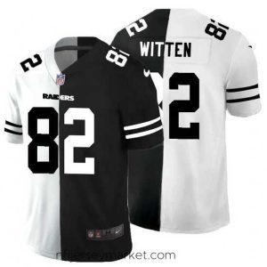 Luxurious Las Vegas Raiders 82 Jason Witten Black V White Peace Split Nike Vapor Untouchable Limited NFL Jersey