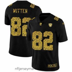 Premium Las Vegas Raiders 82 Jason Witten Nike Leopard Print Fashion Vapor Limited NFL Jersey Black