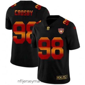 Premium Las Vegas Raiders 98 Maxx Crosby Black Nike Red Orange Stripe Vapor Limited NFL Jersey
