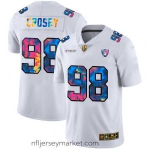 Stunning Las Vegas Raiders 98 Maxx Crosby White Nike Multi Color 2020 NFL Crucial Catch Limited NFL Jersey