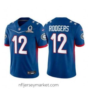 Stunning 2022 NFL Pro Bowl Green Bay Packers 12 Aaron Rodgers NFC Blue Jersey