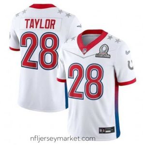 Luxurious 2022 NFL Pro Bowl Indiana Colts 28 Jonathan Taylor AFC White Jersey