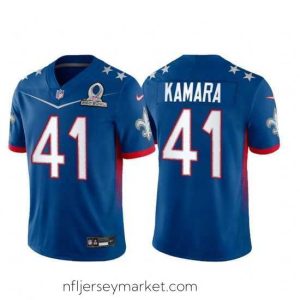 Magnificent 2022 NFL Pro Bowl New Orleans Saints 41 Alvin Kamara NFC Blue Jersey