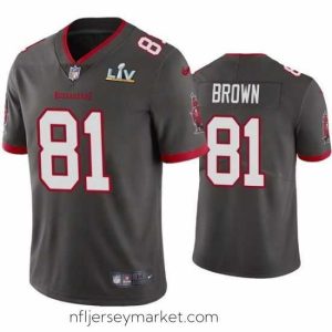 Luxurious Antonio Brown Buccaneers Pewter Super Bowl Lv Vapor Limited Jersey