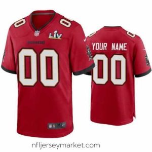 Luxurious Custom Buccaneers Red Super Bowl Lv Game Jersey