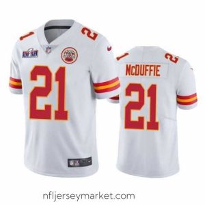 Alluring Kansas City Chiefs 21 Trent McDuffie White Vapor Untouchable Limited Stitched Football 2024 Super Bowl LVIII Jersey
