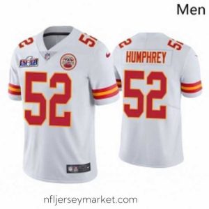 Superb Kansas City Chiefs 52 Creed Humphrey White Vapor Untouchable Limited Stitched Football 2024 Super Bowl LVIII Jersey