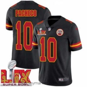 Luxurious Kansas City Chiefs Isiah Pacheco #10 Black 2024 2025 Super Bowl LIX F.U.S.E Stitched Jersey