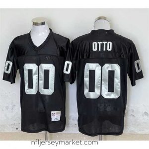 Exquisite Las Vegas Raiders 00 Jim Otto Black Throwback Stitched Football Jersey