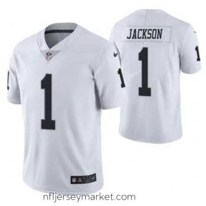 Magnificent Las Vegas Raiders 1 DeSean Jackson White Vapor Limited Stitched Jersey