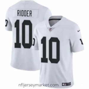 Stunning Las Vegas Raiders 10 Desmond Ridder White 2024 Vapor Stitched Football Jersey
