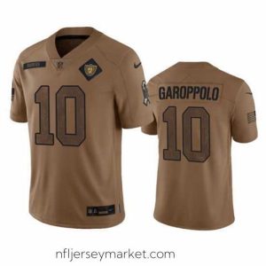 Magnificent Las Vegas Raiders 10 Jimmy Garoppolo 2023 Brown Salute To Service Limited Stitched Football Jersey