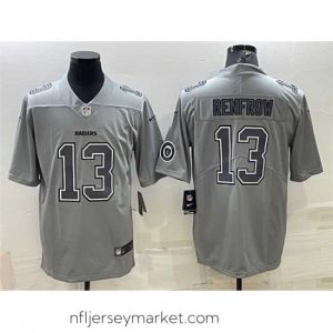 Magnificent Las Vegas Raiders 13 Hunter Renfrow Grey Atmosphere Fashion With Patch Stitched Jersey