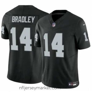 Luxurious Las Vegas Raiders 14 Carter Bradley Black 2024 F.U.S.E Vapor Stitched Football Jersey