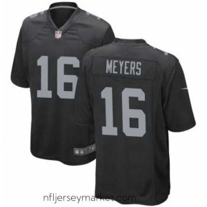 Premium Las Vegas Raiders 16 Jakobi Meyers Black Stitched Football Game Jersey