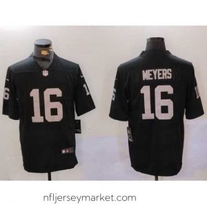 Premium Las Vegas Raiders 16 Jakobi Meyers Black Vapor Untouchable Limited Stitched Football Jersey