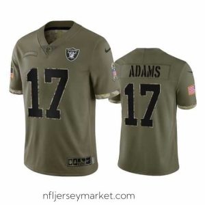 Premium Las Vegas Raiders 17 Davante Adams 2022 Olive Salute To Service Limited Stitched Jersey