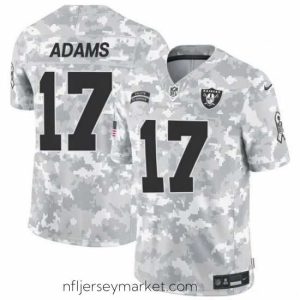Premium Las Vegas Raiders 17 Davante Adams 2024 F.U.S.E Arctic Camo Salute To Service Limited Stitched Football Jersey
