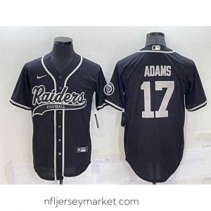 Luxurious Las Vegas Raiders 17 Davante Adams Black Cool Base Stitched Baseball Jersey