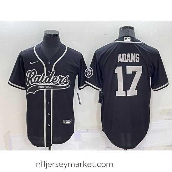 Luxurious Las Vegas Raiders 17 Davante Adams Black Cool Base Stitched Baseball Jersey