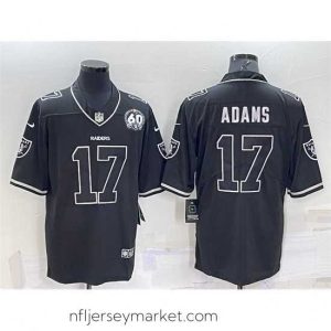 Stunning Las Vegas Raiders 17 Davante Adams Black Shadow Vapor Limited Stitched Jersey
