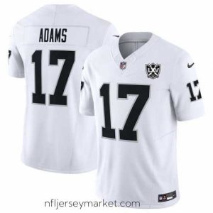 Irresistible Las Vegas Raiders 17 Davante Adams White 2024 F.U.S.E 65th Anniversary Patch Vapor Stitched Football Jersey
