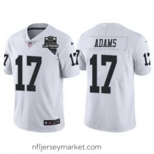 Alluring Las Vegas Raiders 17 Davante Adams White With 2020 Inaugural Season Patch Vapor Limited Stitched jersey