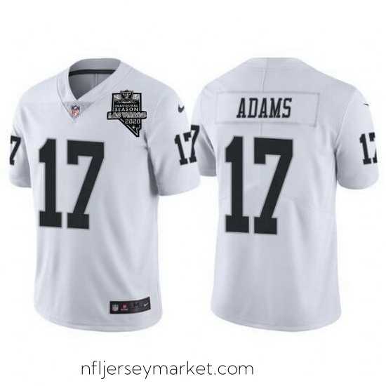 Alluring Las Vegas Raiders 17 Davante Adams White With 2020 Inaugural Season Patch Vapor Limited Stitched jersey