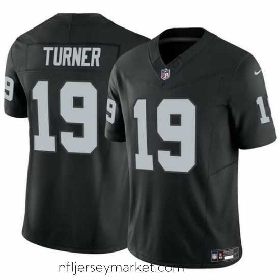 Superb Las Vegas Raiders 19 DJ Turner Black 2024 F.U.S.E Vapor Stitched Football Jersey