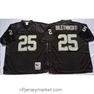 Top notch Las Vegas Raiders 25 Fred Biletnikoff Black M&N Throwback Jersey