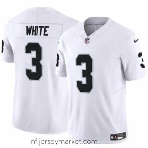 Premium Las Vegas Raiders 3 Zamir White White F.U.S.E Vapor Stitched Football Jersey