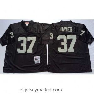 Top notch Las Vegas Raiders 37 Lester Hayes Black M&N Throwback Jersey
