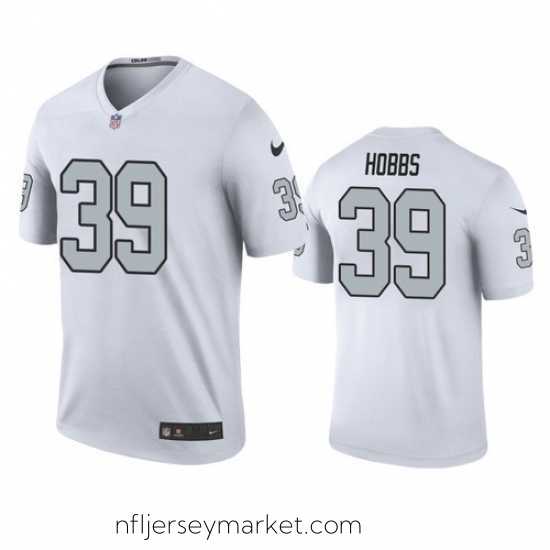 Irresistible Las Vegas Raiders 39 Nate Hobbs White Color Rush Legend Jersey