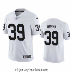 Exquisite Las Vegas Raiders 39 Nate Hobbs White Vapor Limited Jersey
