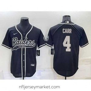 Luxurious Las Vegas Raiders 4 Derek Carr Black Cool Base Stitched Baseball Jersey