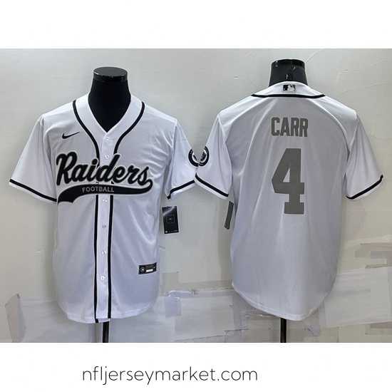 Irresistible Las Vegas Raiders 4 Derek Carr White Grey Cool Base Stitched Baseball Jersey