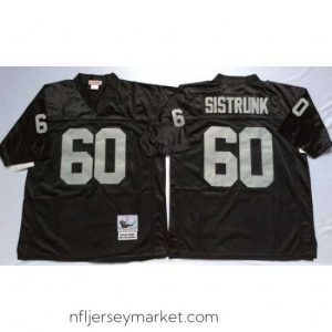 Luxurious Las Vegas Raiders 60 Otis Sistrunk Black M&N Throwback Jersey