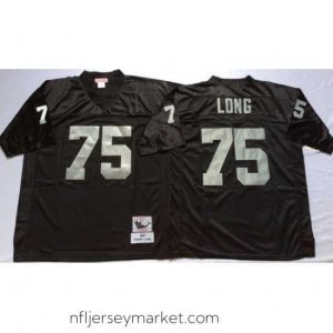 Exquisite Las Vegas Raiders 75 Howie Long Black M&N Throwback Jersey