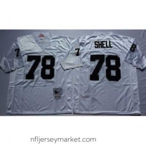 Stunning Las Vegas Raiders 78 Art Shell White M&N Throwback Jersey