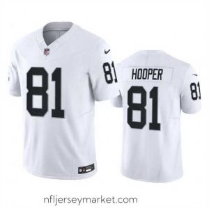 Top notch Las Vegas Raiders 81 Austin Hooper White 2023 F.U.S.E Stitched Football Jersey
